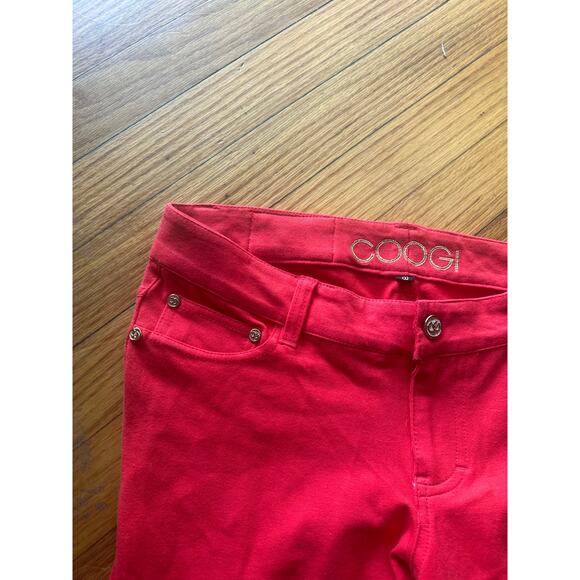 Coogi Red Stretch Skinny Jeans w/ Gold Hardware – Women’s 7/8 - Picture 2 of 11